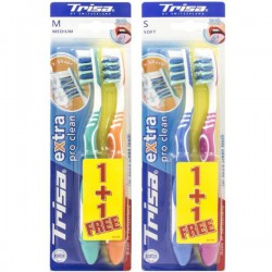 Зубная щетка Trisa экстра 2 в 1 средней жесткости